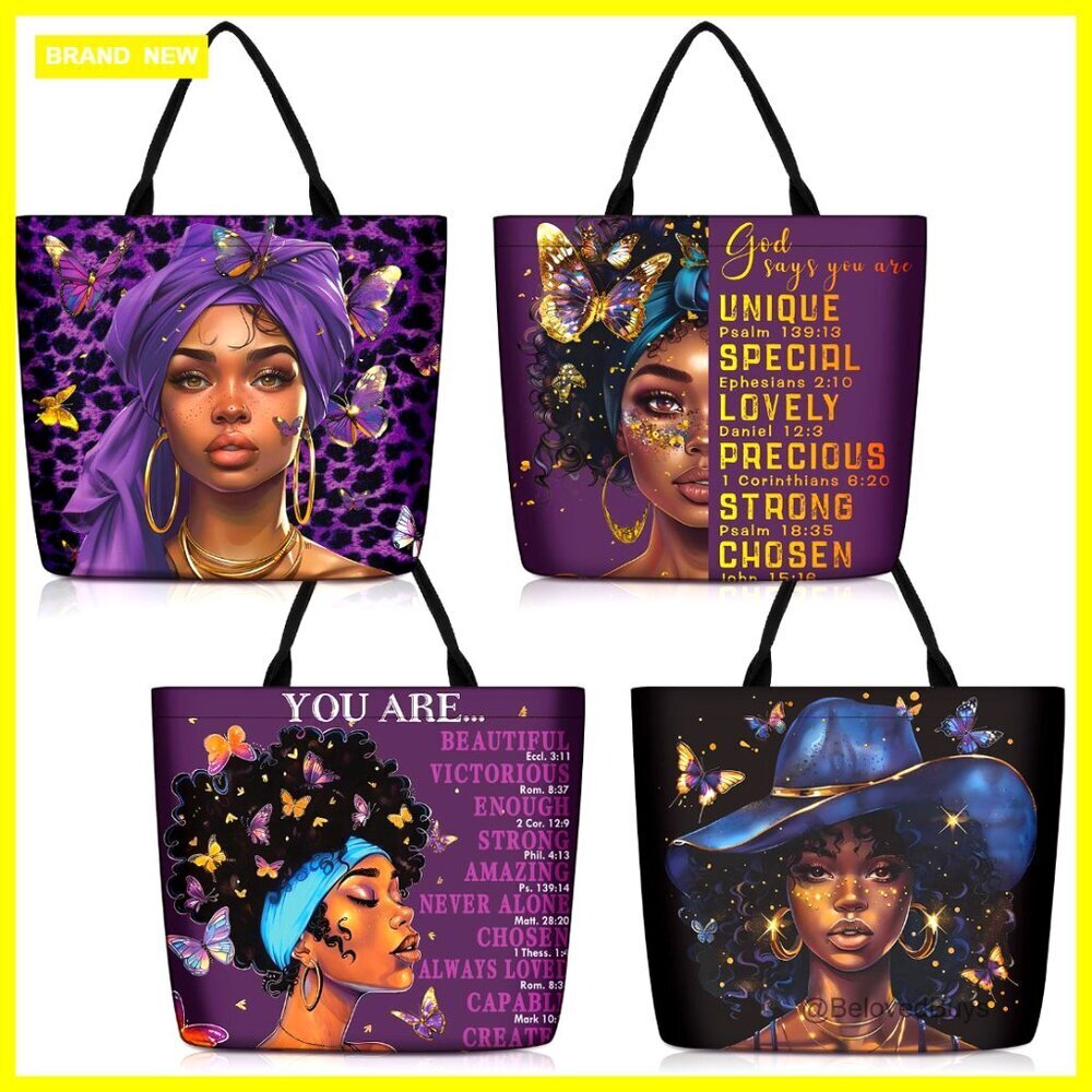Large Canvas Tote Bag Set of 4 Women's Shoulder Bags for Work Travel